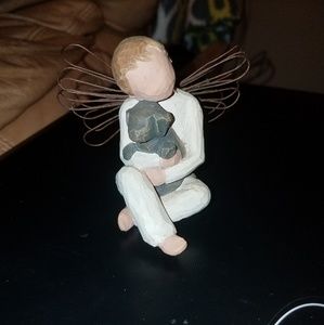 Willow Tree boy angel with puppy dog